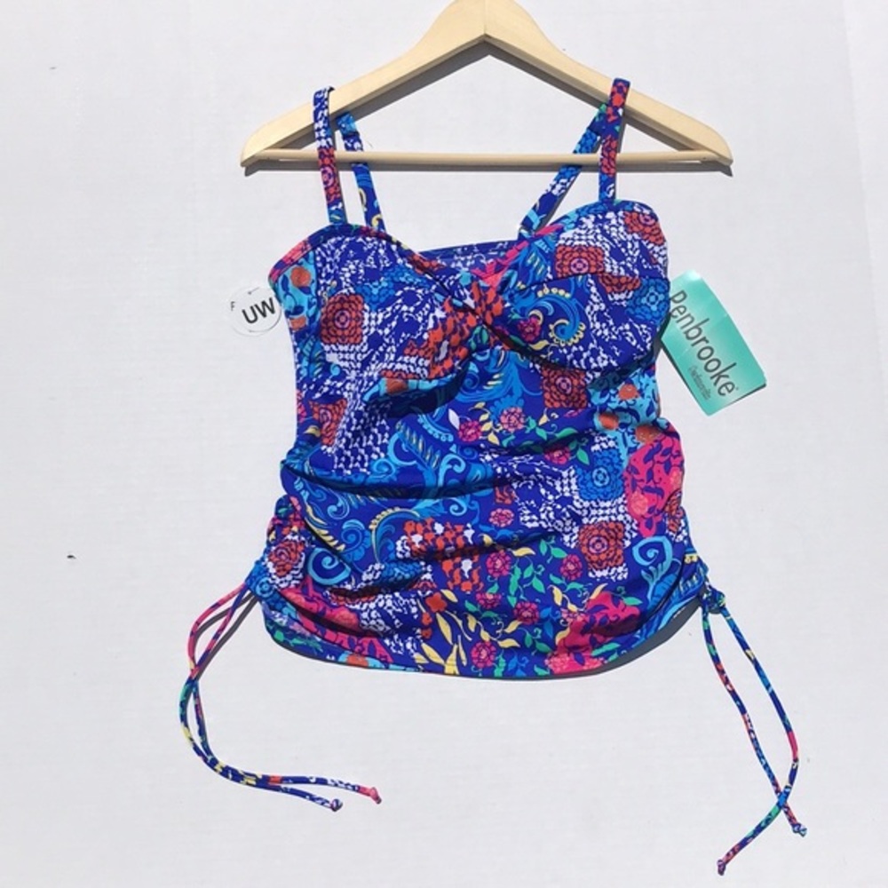 Penbrooke Twisted Bra Multi-Colored Tankini New